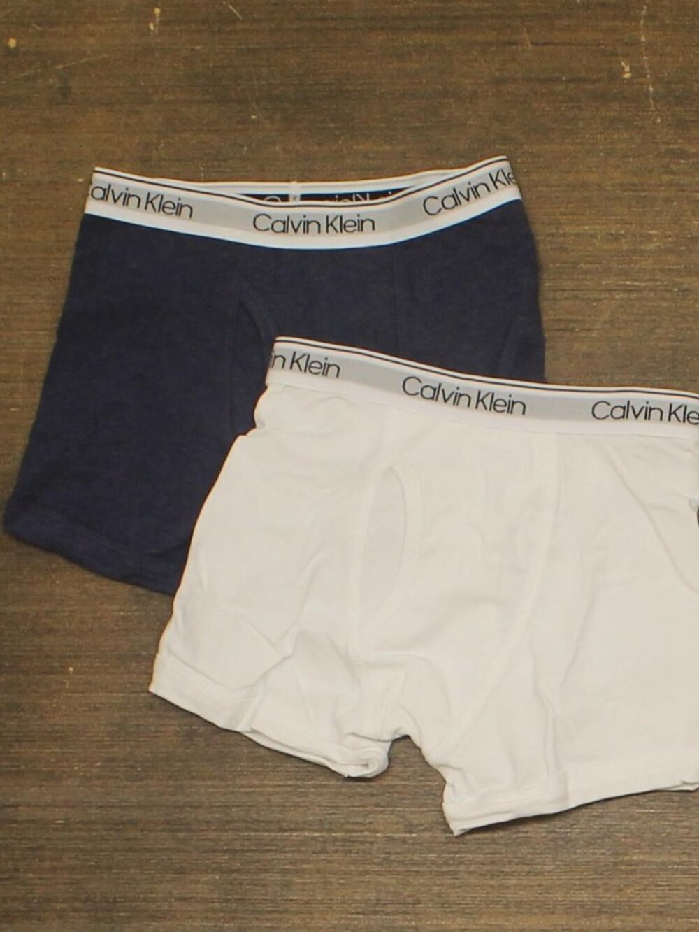 NEW Calvin Klein Cotton Boxer Brief Underwear 2-Pack Heather Blue / White XS